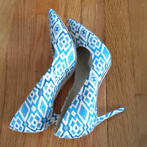 Sam Edelman Blue Patterned Women's Heels - Picture 9 of 14